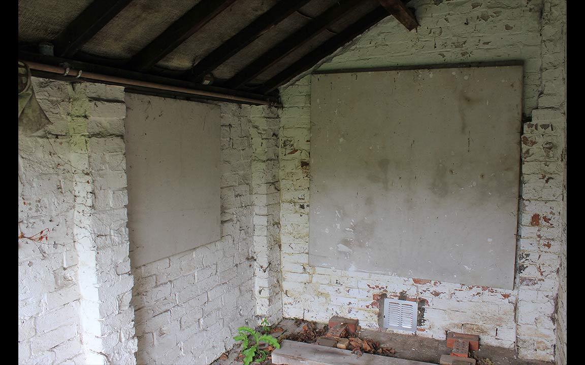 Les Anne Passes - cloth covered oil paintings - stored in open barn since 1985 - 2017